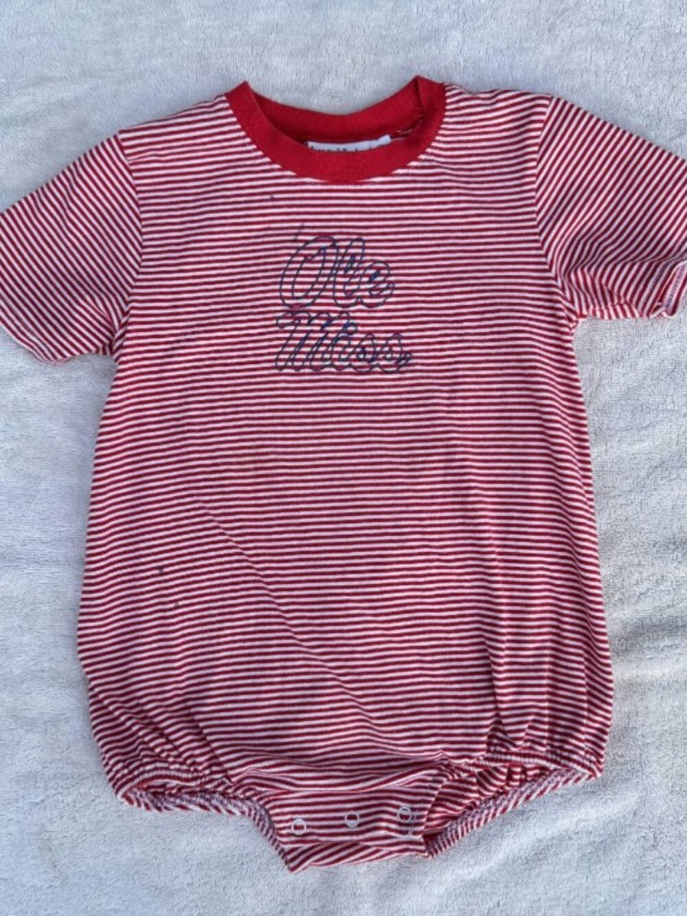 Striped Ole Miss Romper 3T